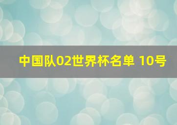 中国队02世界杯名单 10号